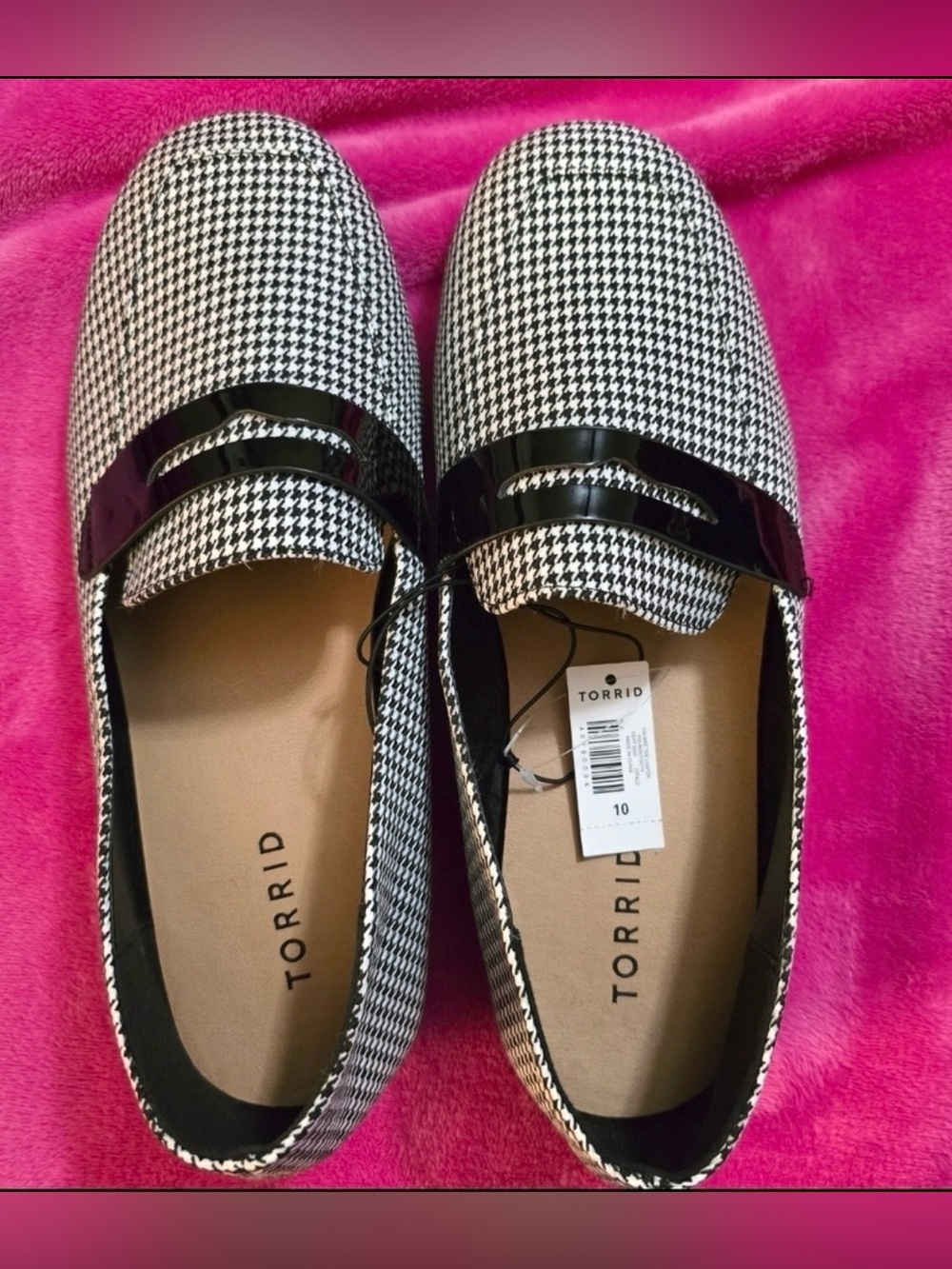 Torrid Black and White Houndstooth Loafers